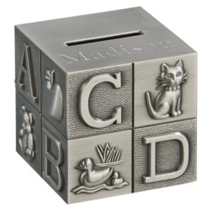 Engraved Matte Finish Alphabet Block Bank